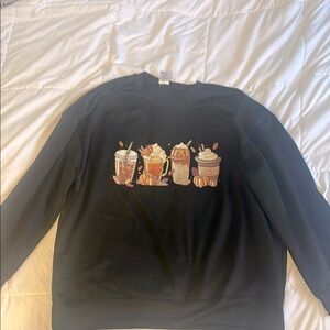 Onyx Sweatshirt with Coffee Drink Graphics XL